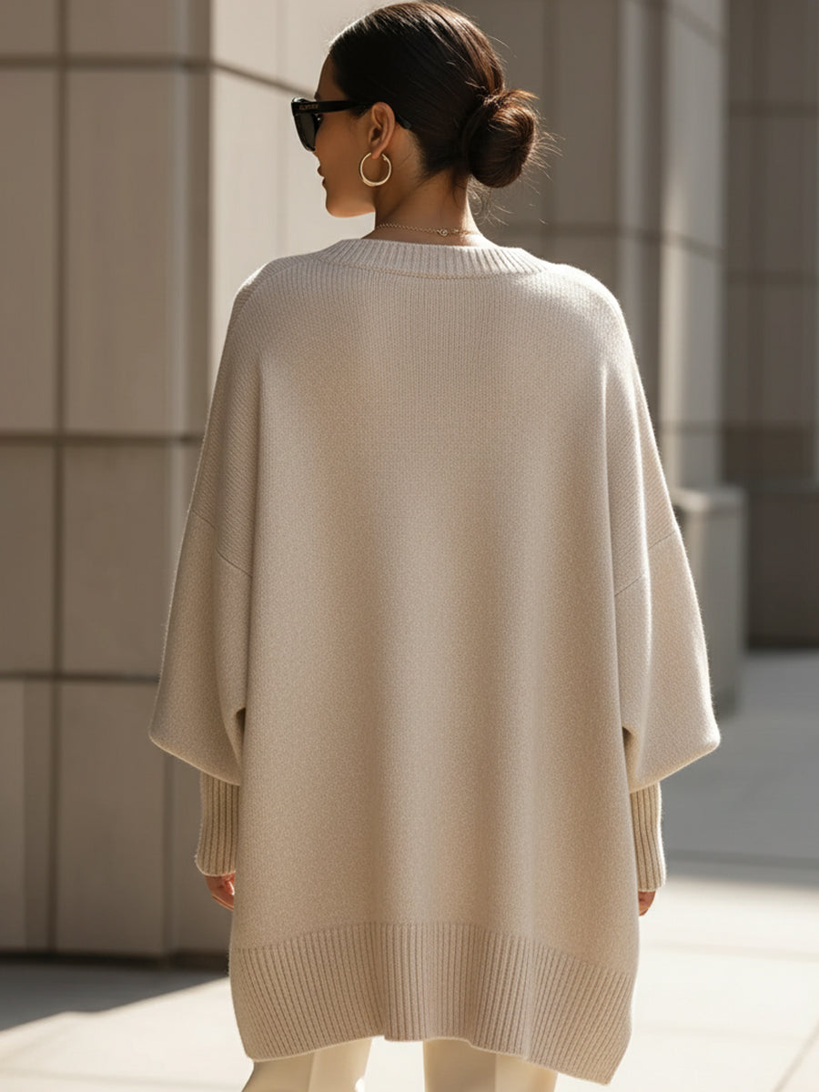 Zette™ – Oversized Ponchotröja med Mjuk Komfort & Avslappnad Stil