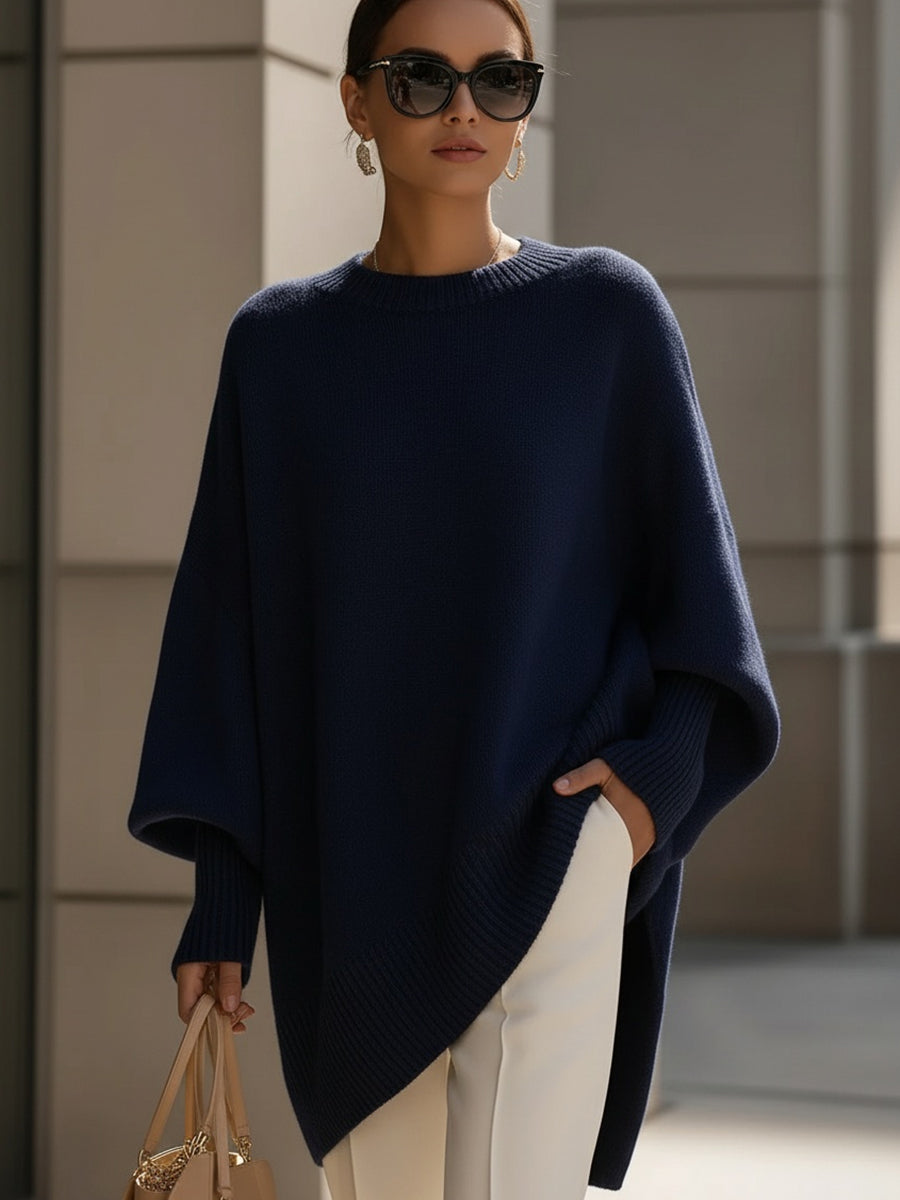Zette™ – Oversized Ponchotröja med Mjuk Komfort & Avslappnad Stil