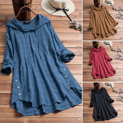 Fré | Boho Tunika Hoodie med Stilfulla Detaljer