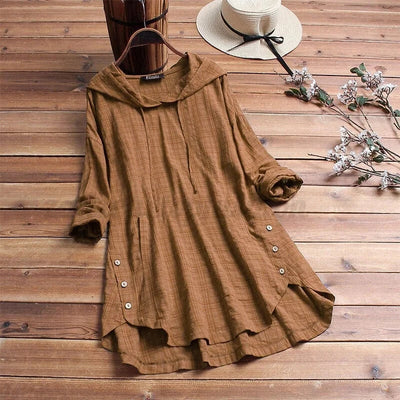 Fré | Boho Tunika Hoodie med Stilfulla Detaljer
