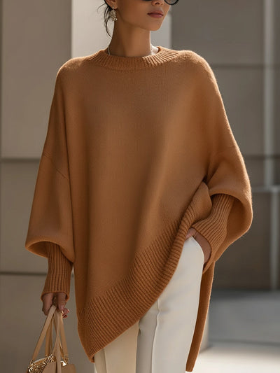Zette™ – Oversized Ponchotröja med Mjuk Komfort & Avslappnad Stil
