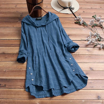 Fré | Boho Tunika Hoodie med Stilfulla Detaljer