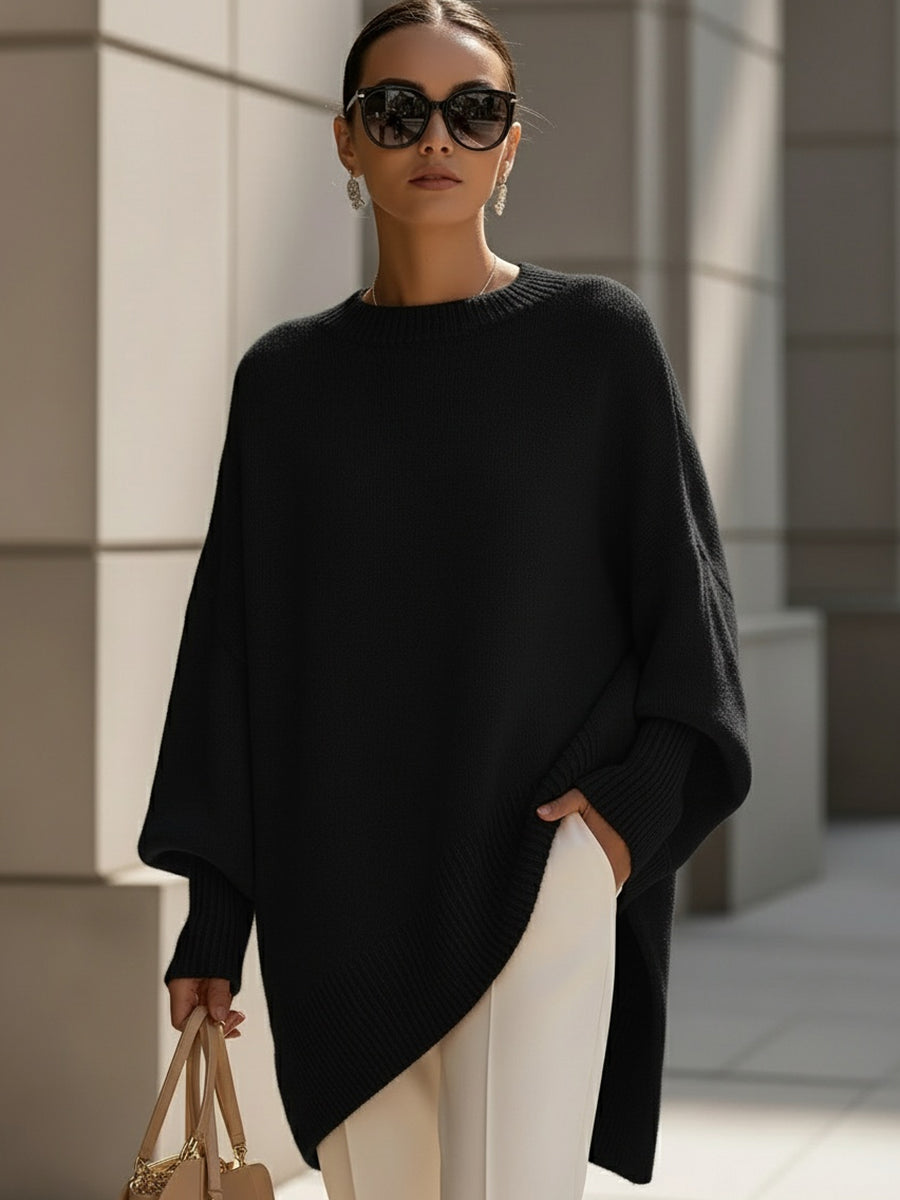 Zette™ – Oversized Ponchotröja med Mjuk Komfort & Avslappnad Stil