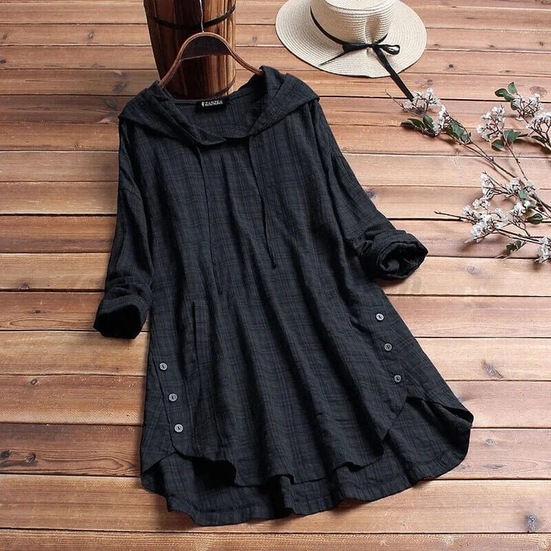 Fré | Boho Tunika Hoodie med Stilfulla Detaljer
