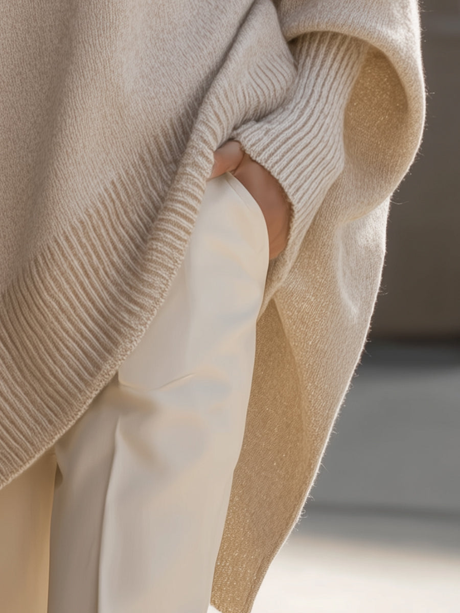 Zette™ – Oversized Ponchotröja med Mjuk Komfort & Avslappnad Stil