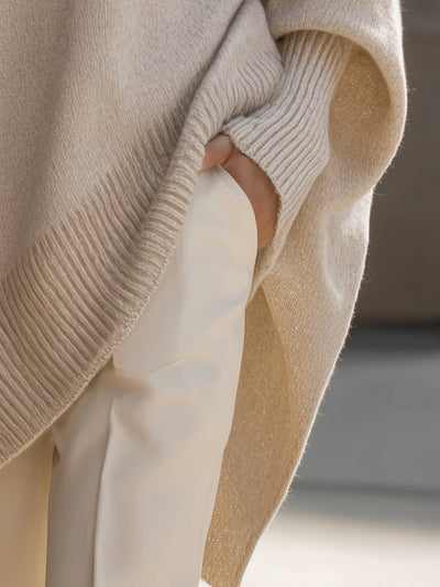 Zette™ – Oversized Ponchotröja med Mjuk Komfort & Avslappnad Stil