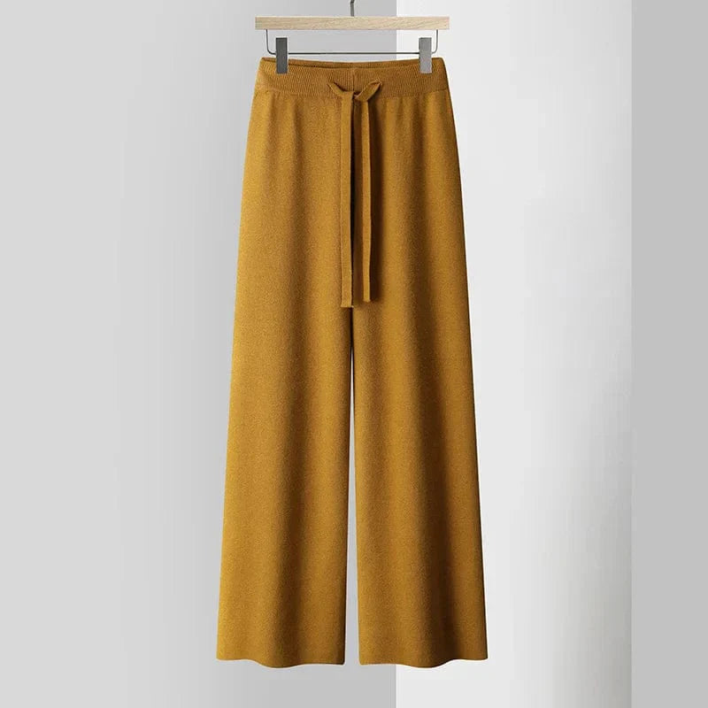 Rose | Wide-Leg Cashmere Knit Trousers
