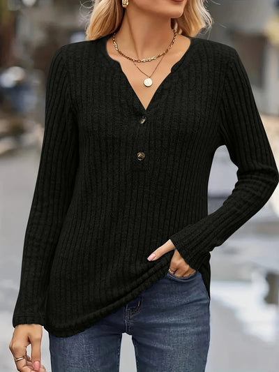Elara™ | Luxe Longsleeve i Ribbstickad Premiumkvalitet