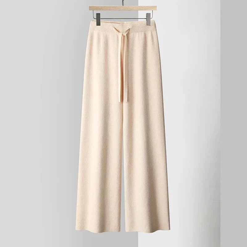 Rose | Wide-Leg Cashmere Knit Trousers