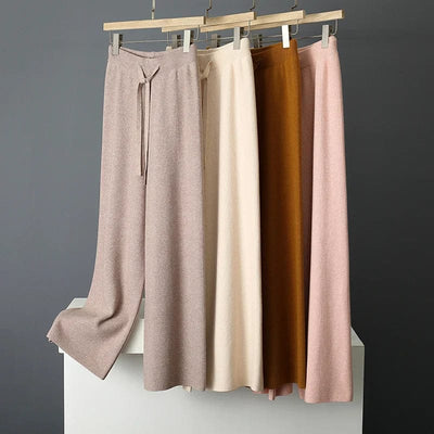 Rose | Wide-Leg Cashmere Knit Trousers