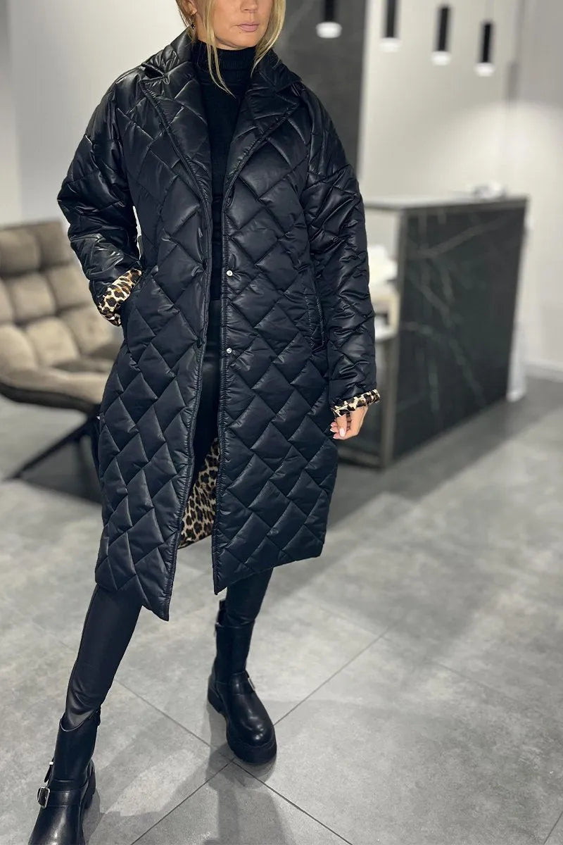 Verona Luxe™ – Vändbar dunjacka med leoparddetaljer