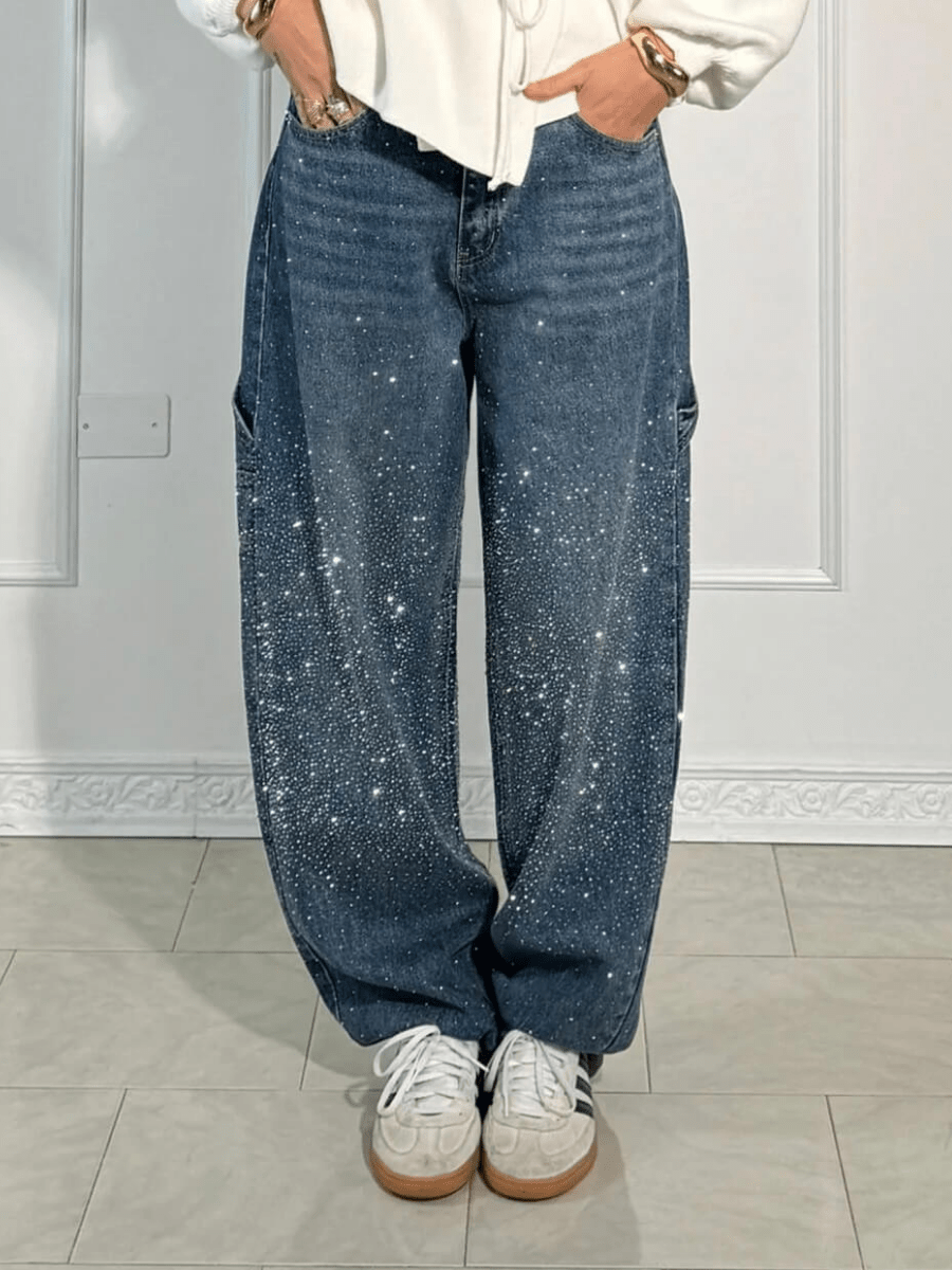 Maddy – Glittrande Balloon Jeans med Urban Charm