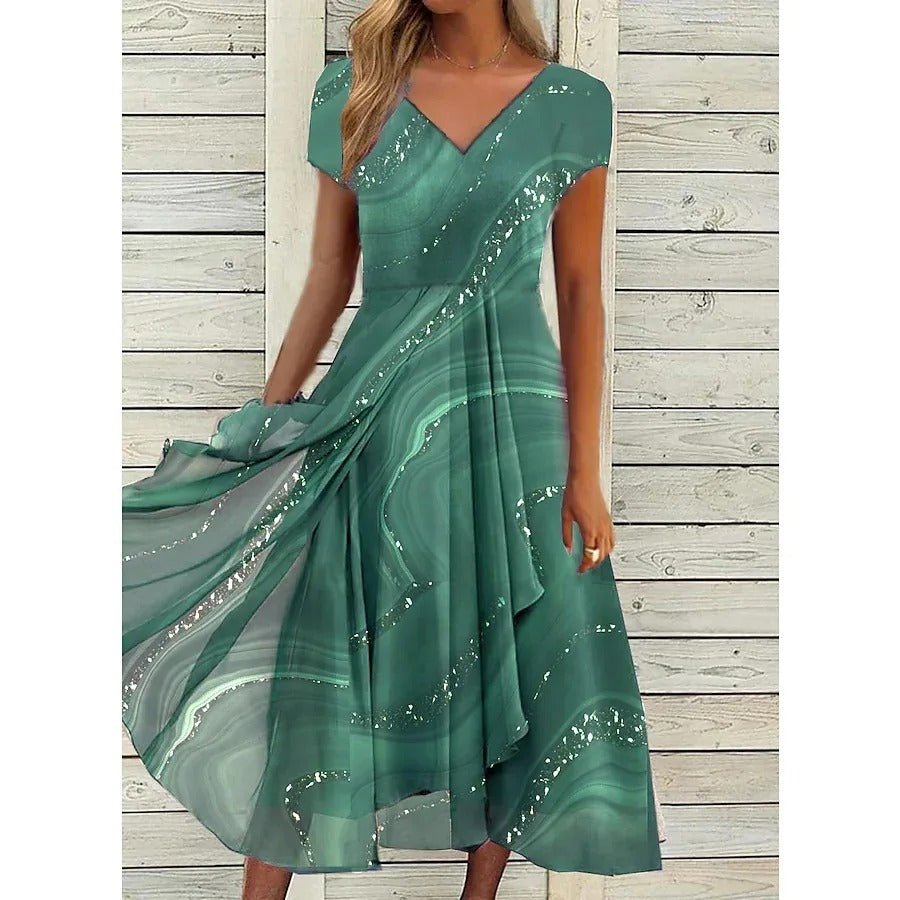 Kima – Stilig och Elegant Midi Klänning för Alla Tillfällen