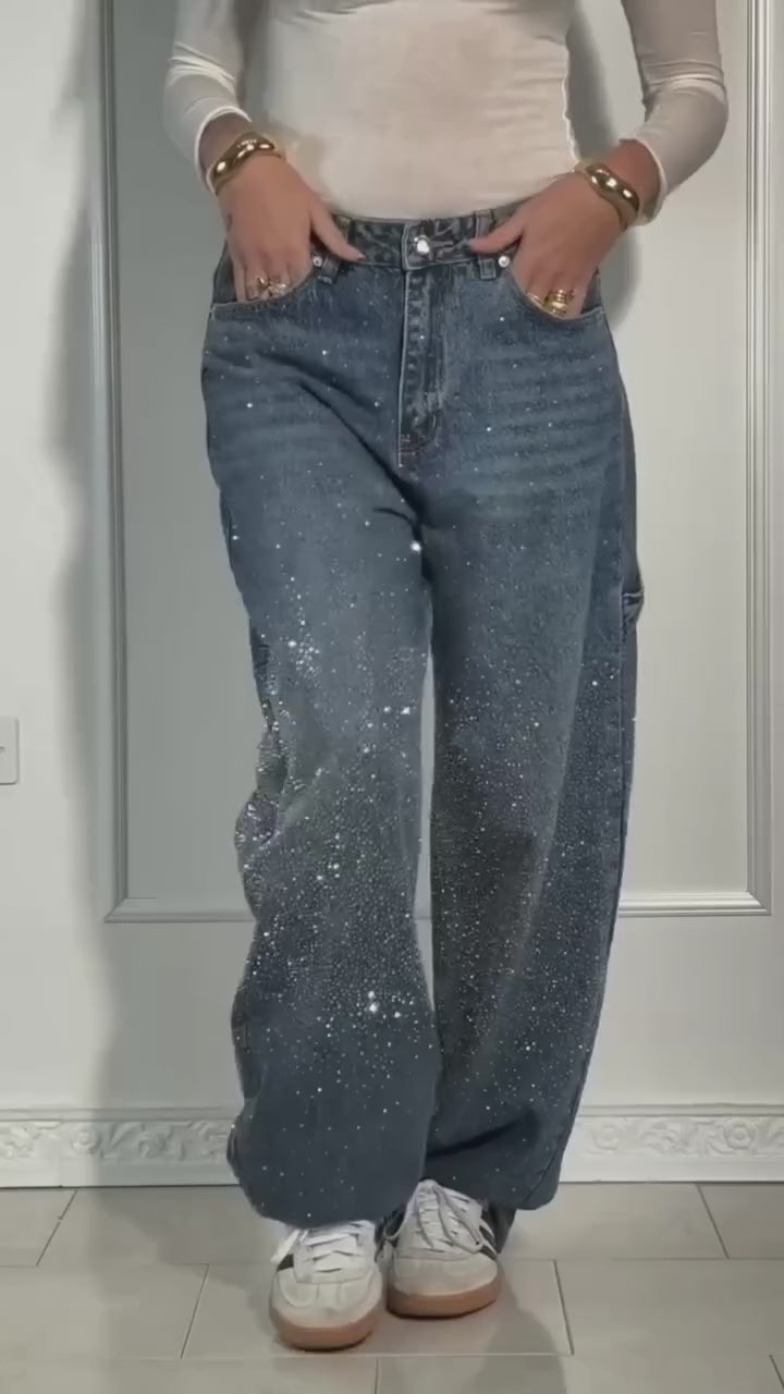 Maddy – Glittrande Balloon Jeans med Urban Charm